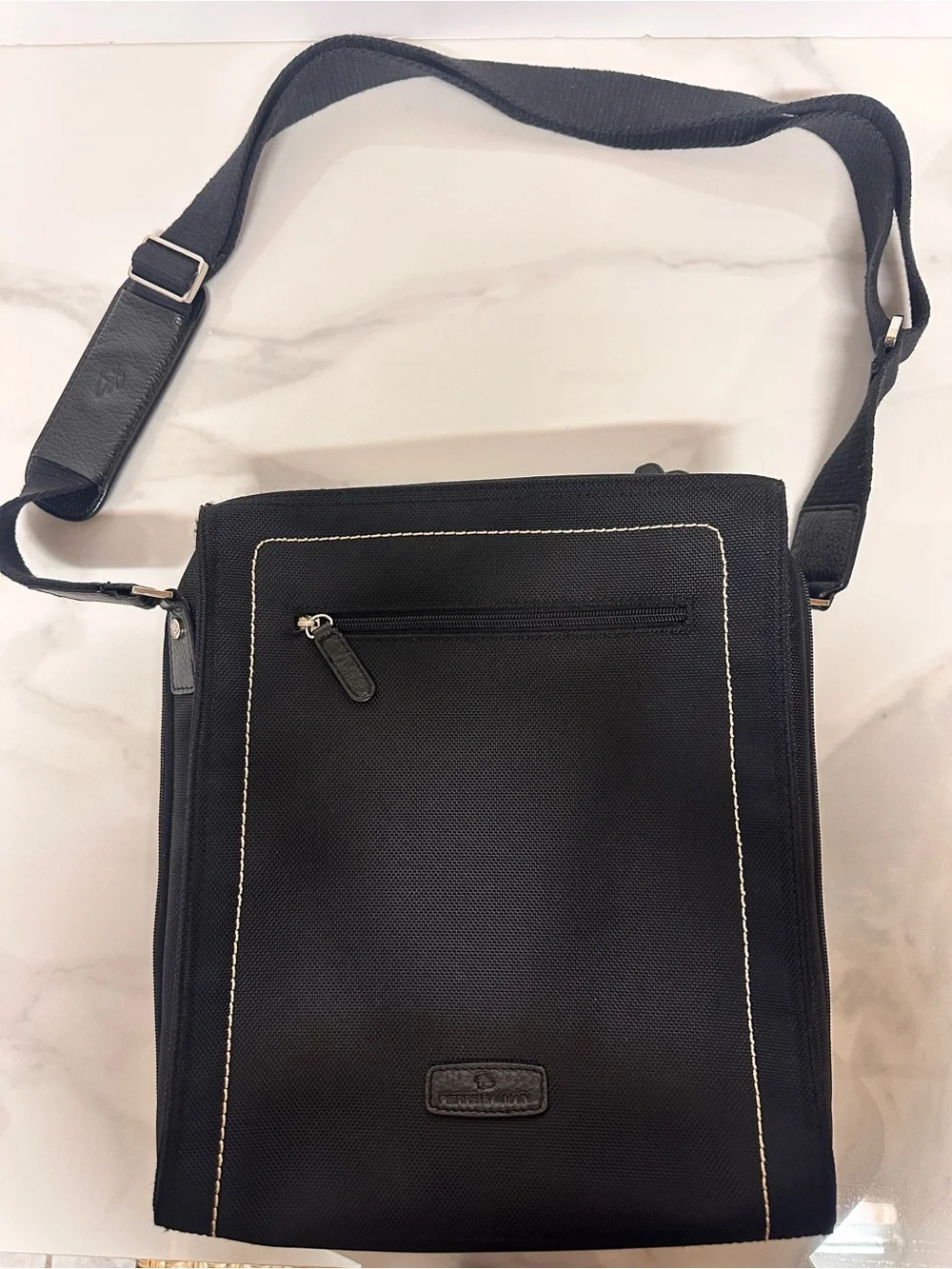 Pierre Balmain Black Messenger Crossbody Bag
